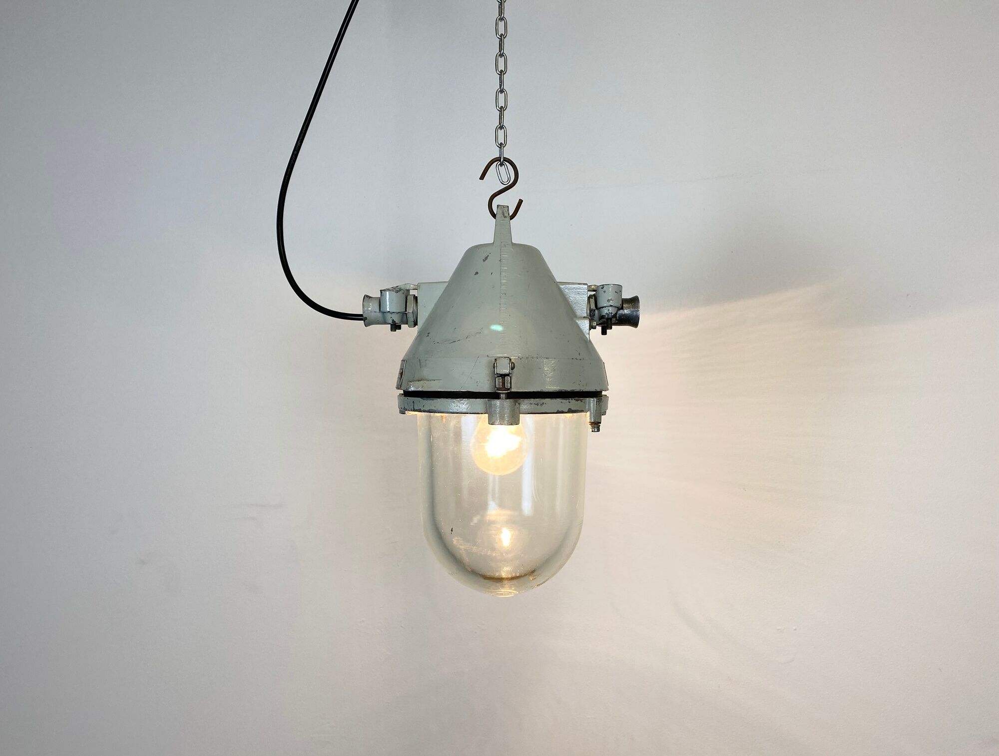 Grey Industrial Cast Aluminium Explosion Proof Lamp, 1960s