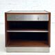 Vintage bedside table in rosewood and brushed aluminum
