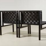 Gijs bakker Pair of Seatbelt Lounge Chairs + Side Table for Castelijn 1978