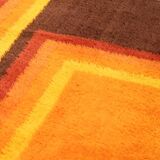 Vintage designer rug 1970 French cubist