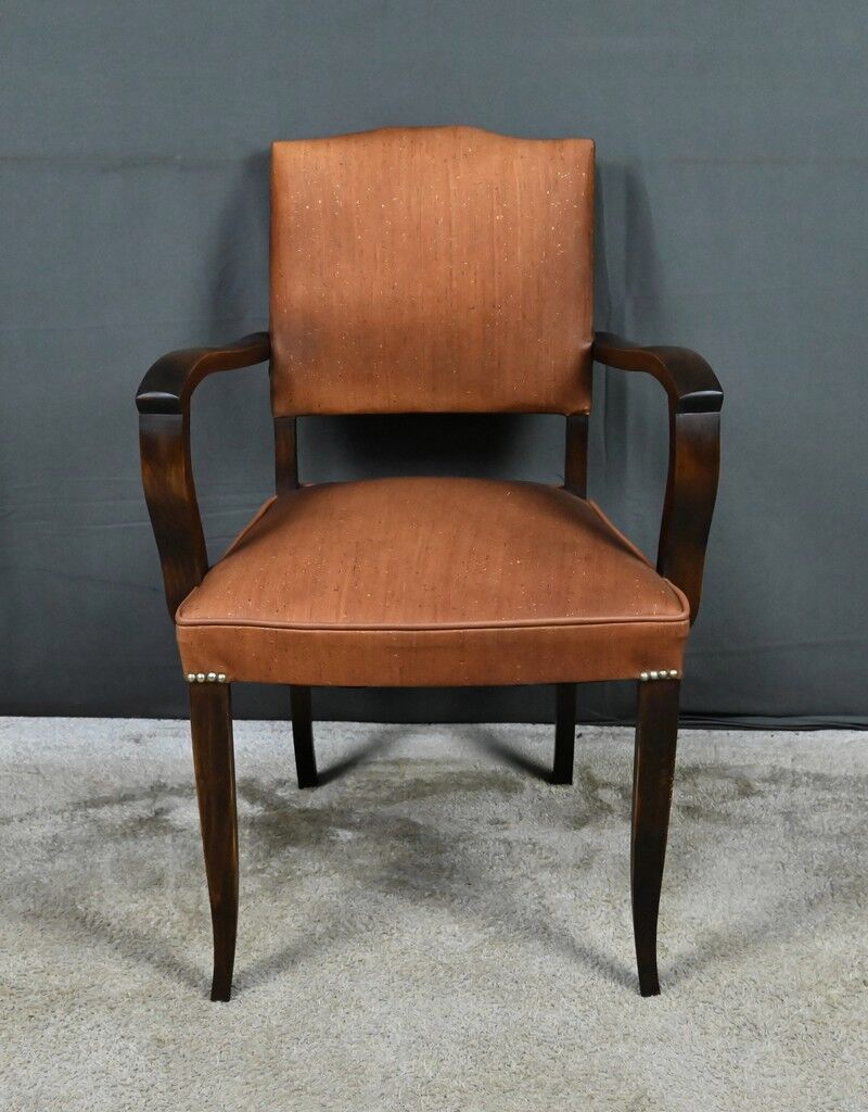 Pair of bridge armchairs in beech - 1940