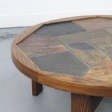 Large Round Vintage Brutalist Coffee Table
