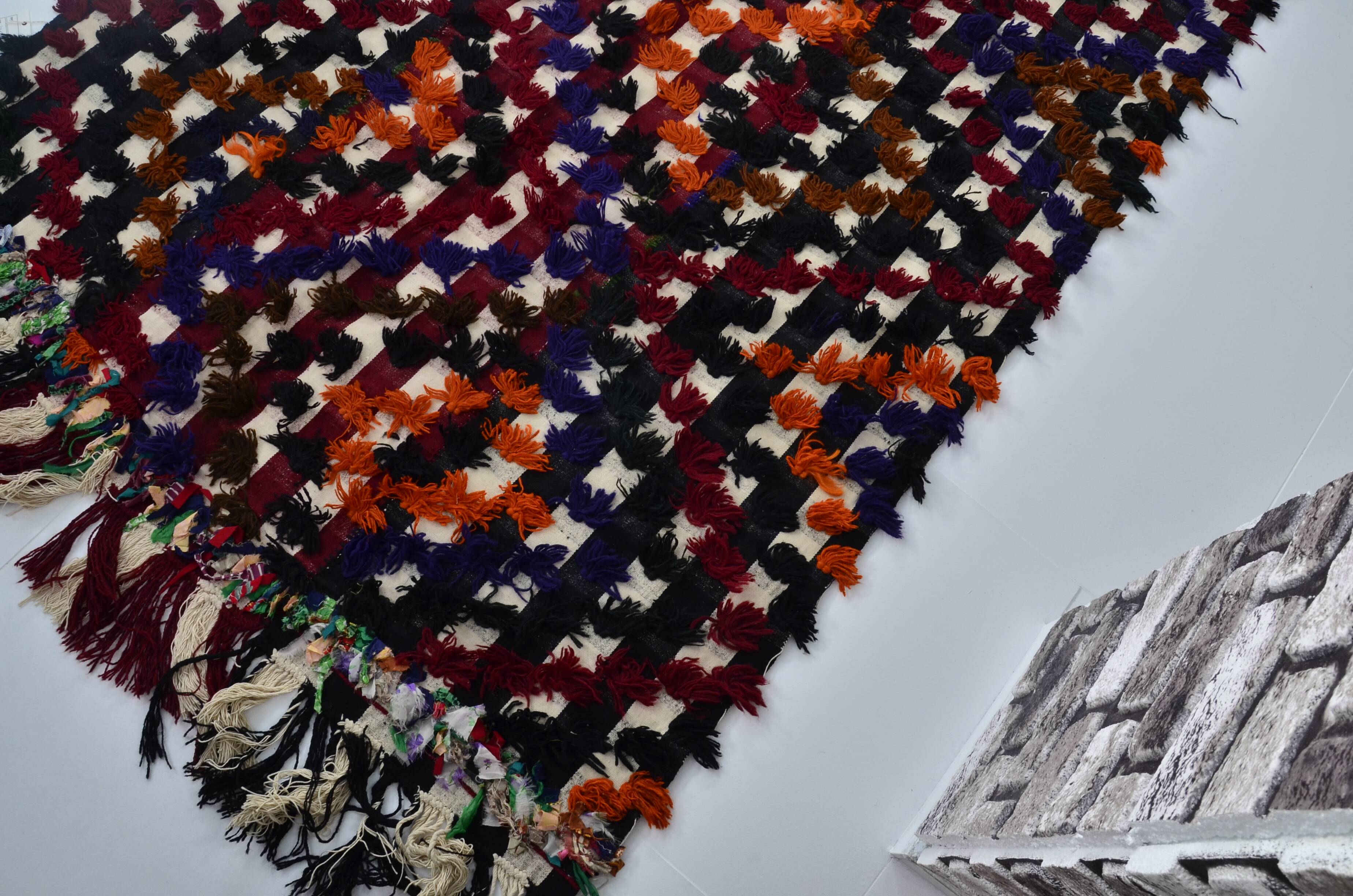 Ousha Tribal Vintage Pompom Rug sku 3081