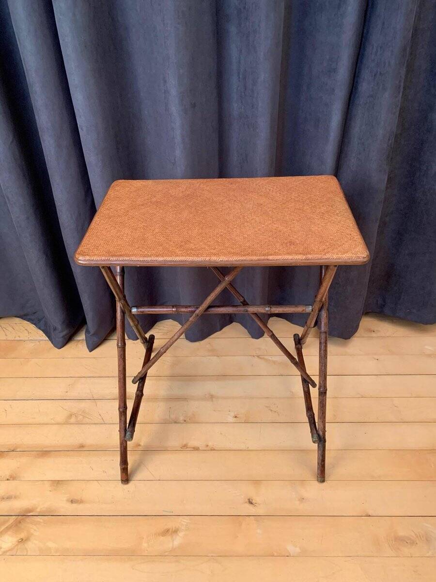 English bamboo side table, 1920s