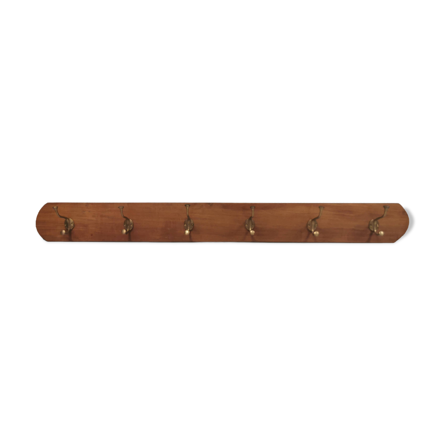 Coat rack in teak and brass. Denmark 1970-80s