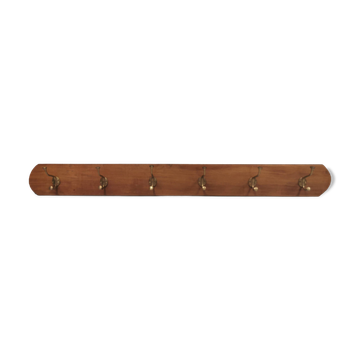 Coat rack in teak and brass. Denmark 1970-80s