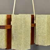 Scandinavian chandelier in solid teak with plexiglass resin shades – 1960s