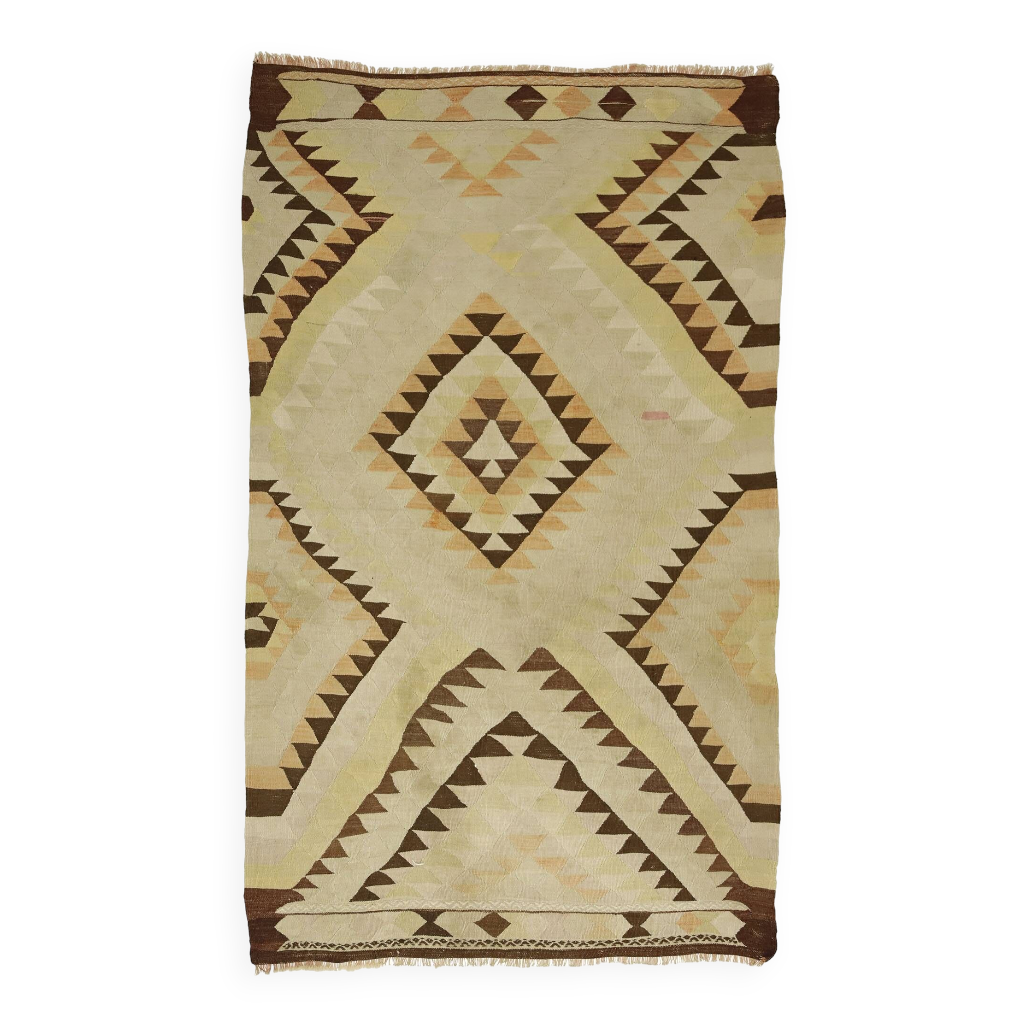 Turkish Anatolian Handmade Vintage Area Rug 246 cm x 147 cm