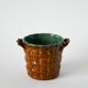 Cache-pot en barbotine, imitation bambou, 1970