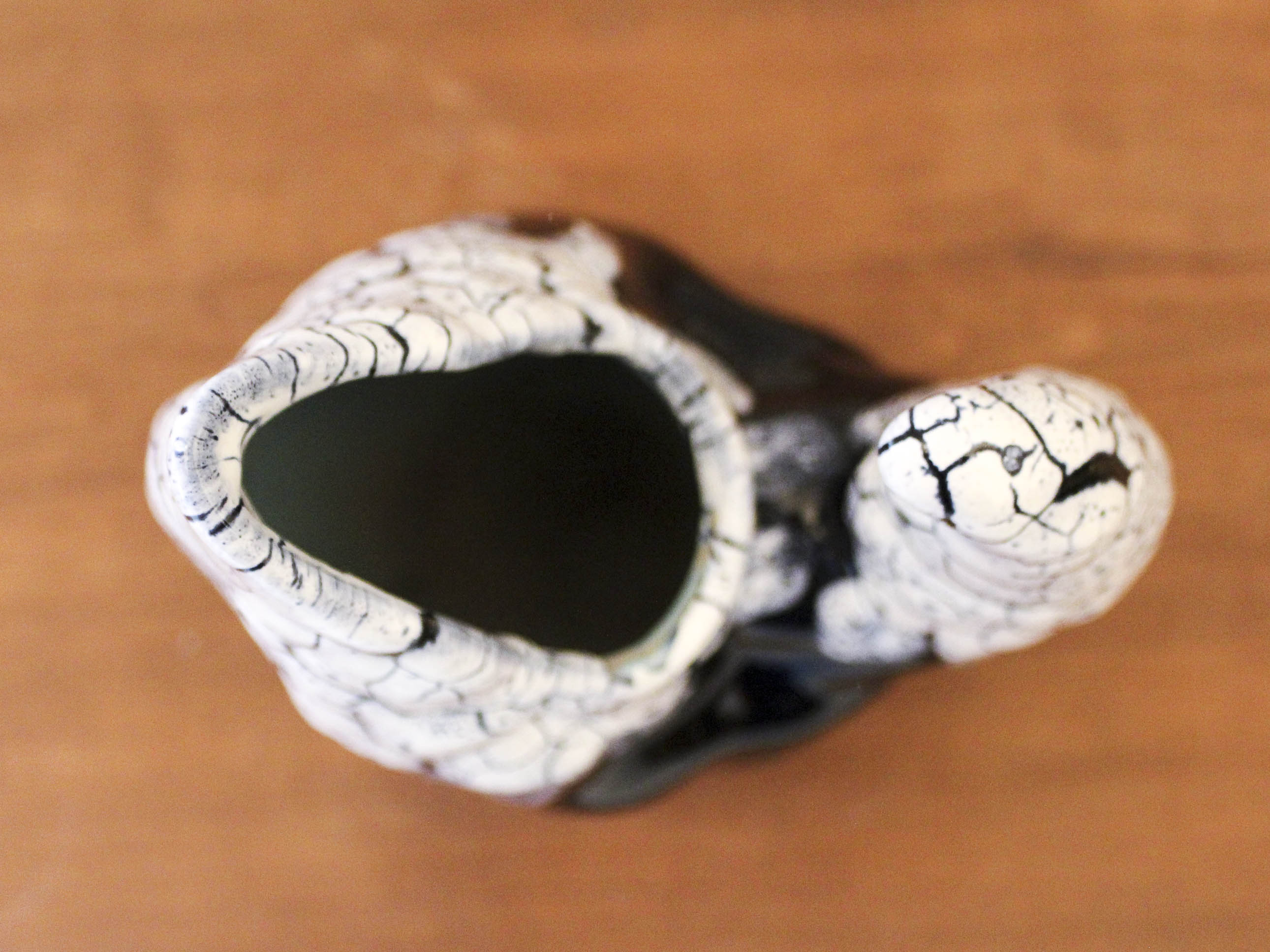 Black and white ceramic pitcher