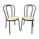 Lot de deux chaises bistrot en métal