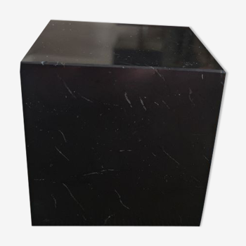 Paper press bookends cube black marble - 1970s