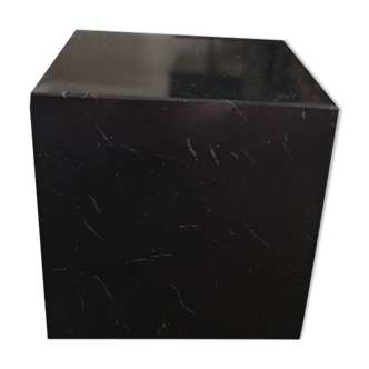 Paper press bookends cube black marble - 1970s