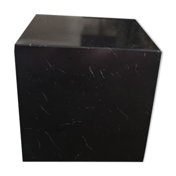 Presse papier / serre livre cube marbre noir - années 1970