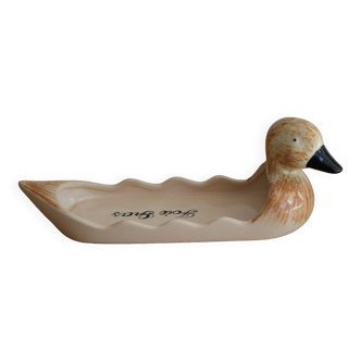 Duck head foie gras presentation dish