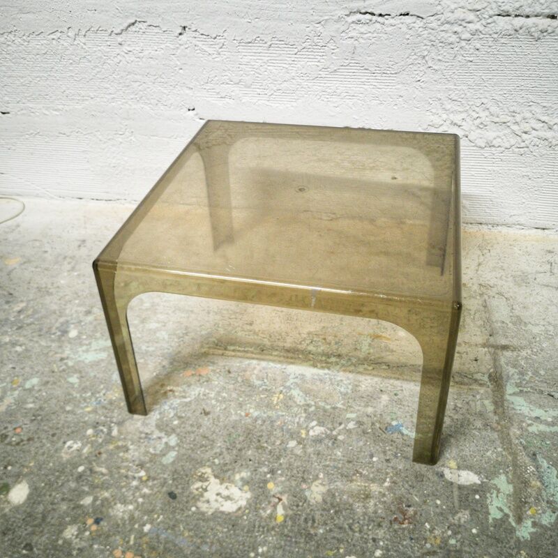 Smoked plexiglas coffee table