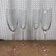 Set of 4 vintage Luminarc champagne flutes with pink stem
