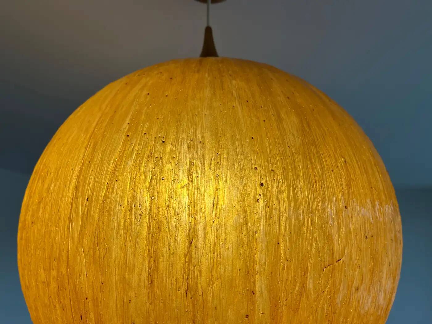 Beautiful design midcentury cocoon resin pendant, 1950s