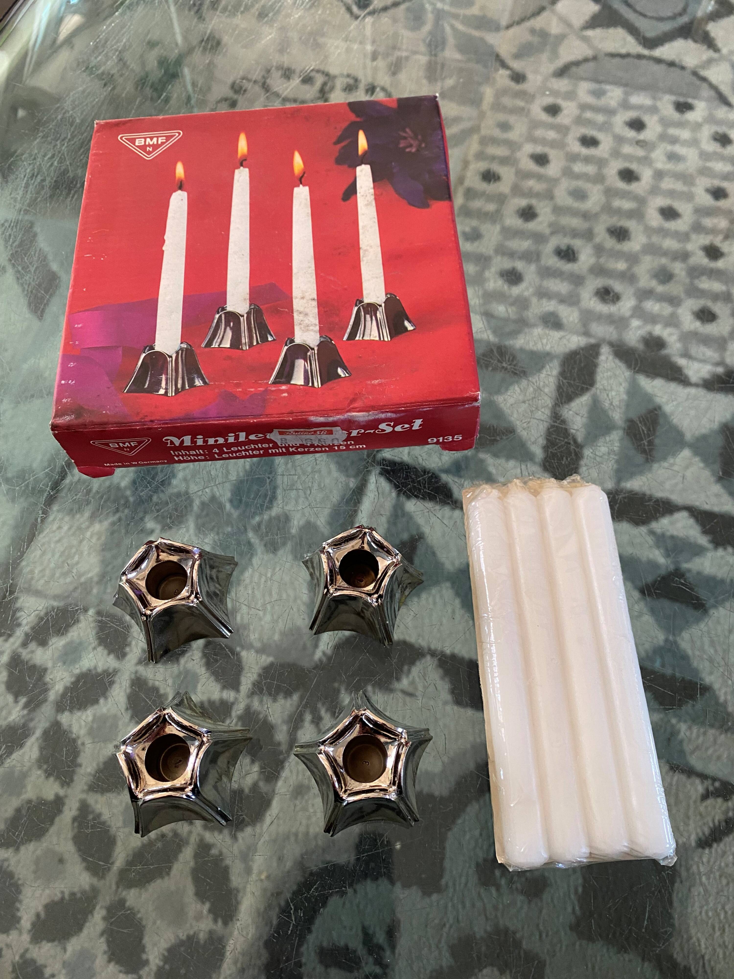 Set of 4 Minileuchter candlesticks BMF style Nagel vintage 1970