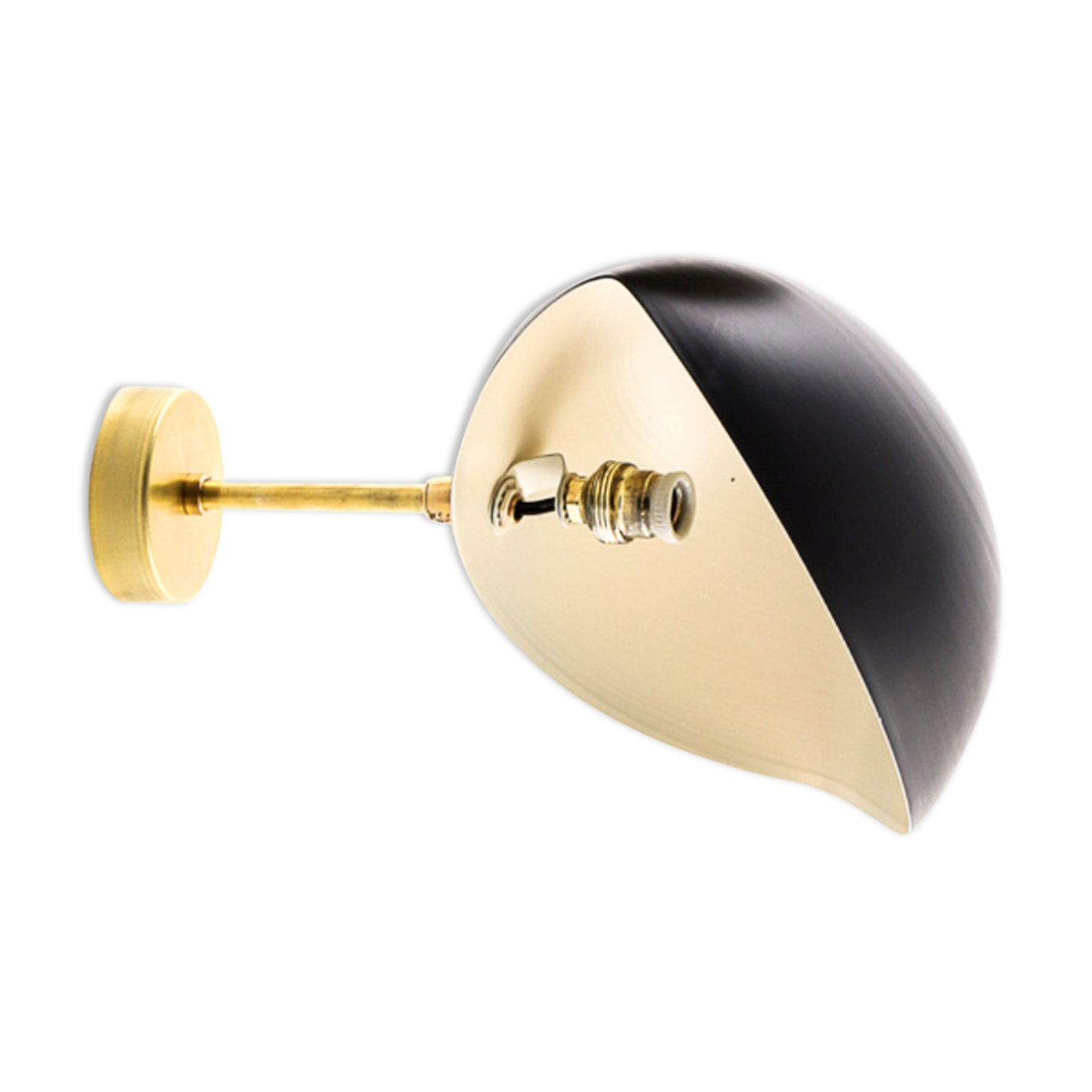 1960's black shell wall sconces