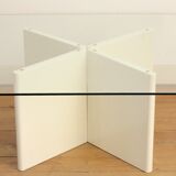 Wood and glass coffee table , France, circa 1980