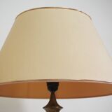 Mahogany Hat Lamps, Brass and Cotton of Abat Day, 1950s, Set of 2