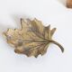 Trinket bowl vintage brass leaf