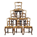 Série de 6 chaises Provencales style Louis XV en chene vers 1900
