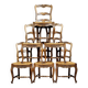 Set of 6 Louis XV style Provencal chairs in oak, circa 1900