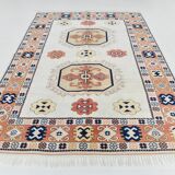 7x9 Peach Navy Blue Oushak Area Rug, 202x284Cm