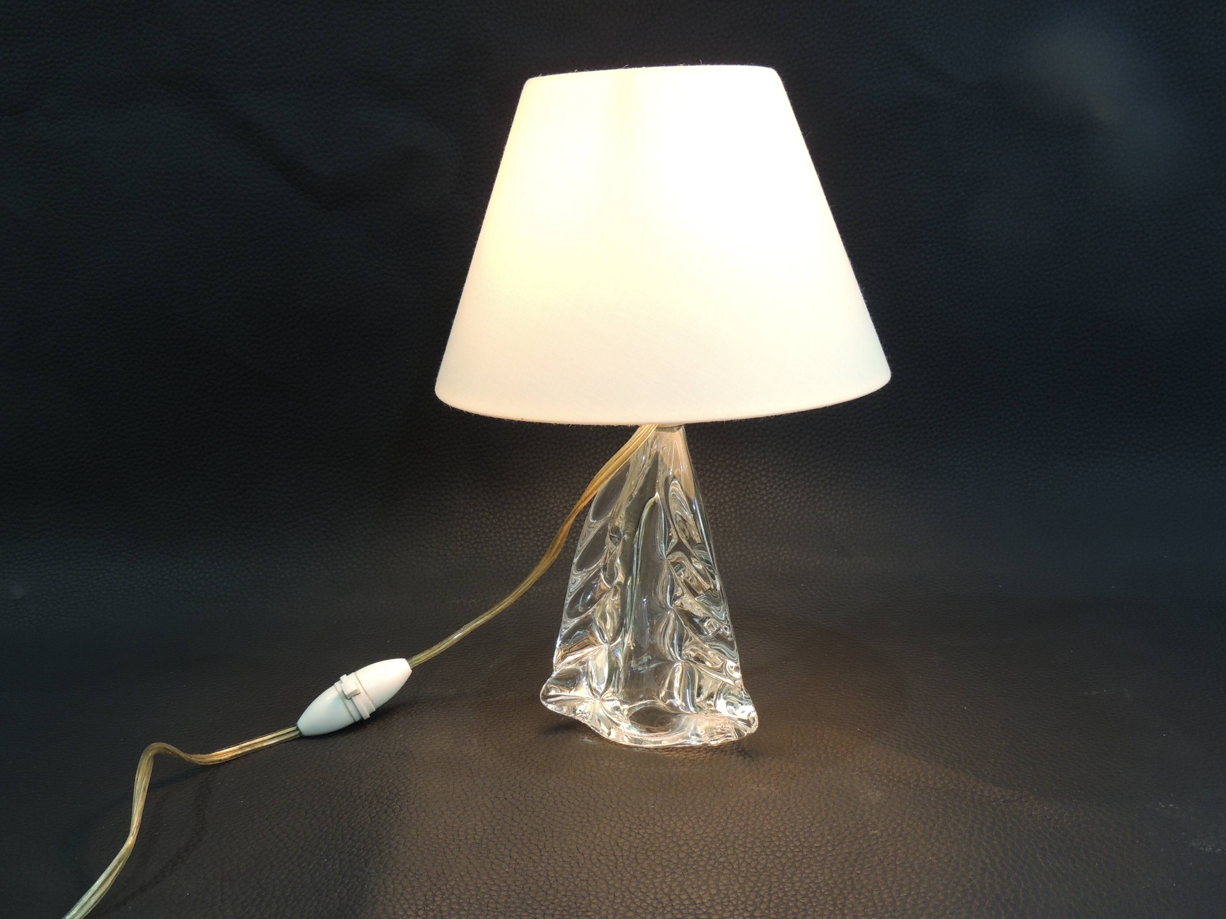 Blown crystal glass lamp/1950/vintage