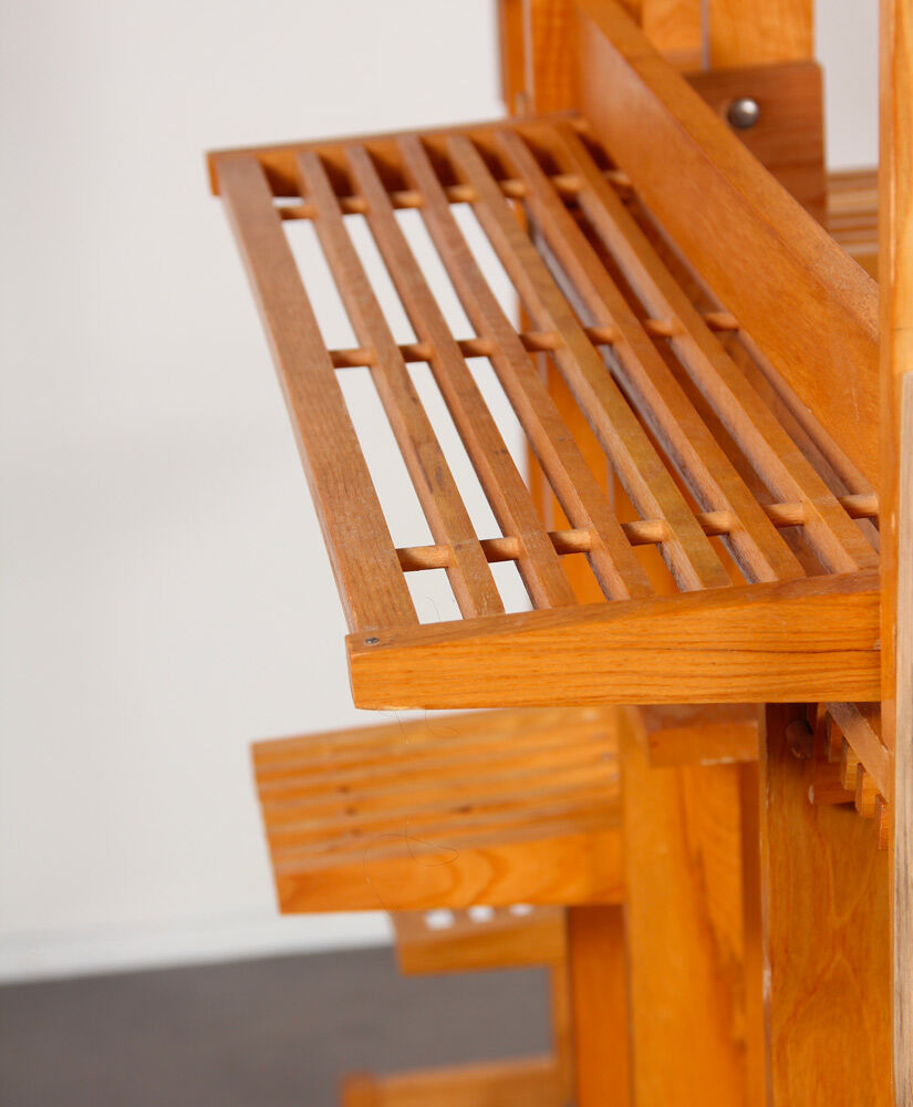 Vintage wooden plant holder, Czech manufacture, 1970