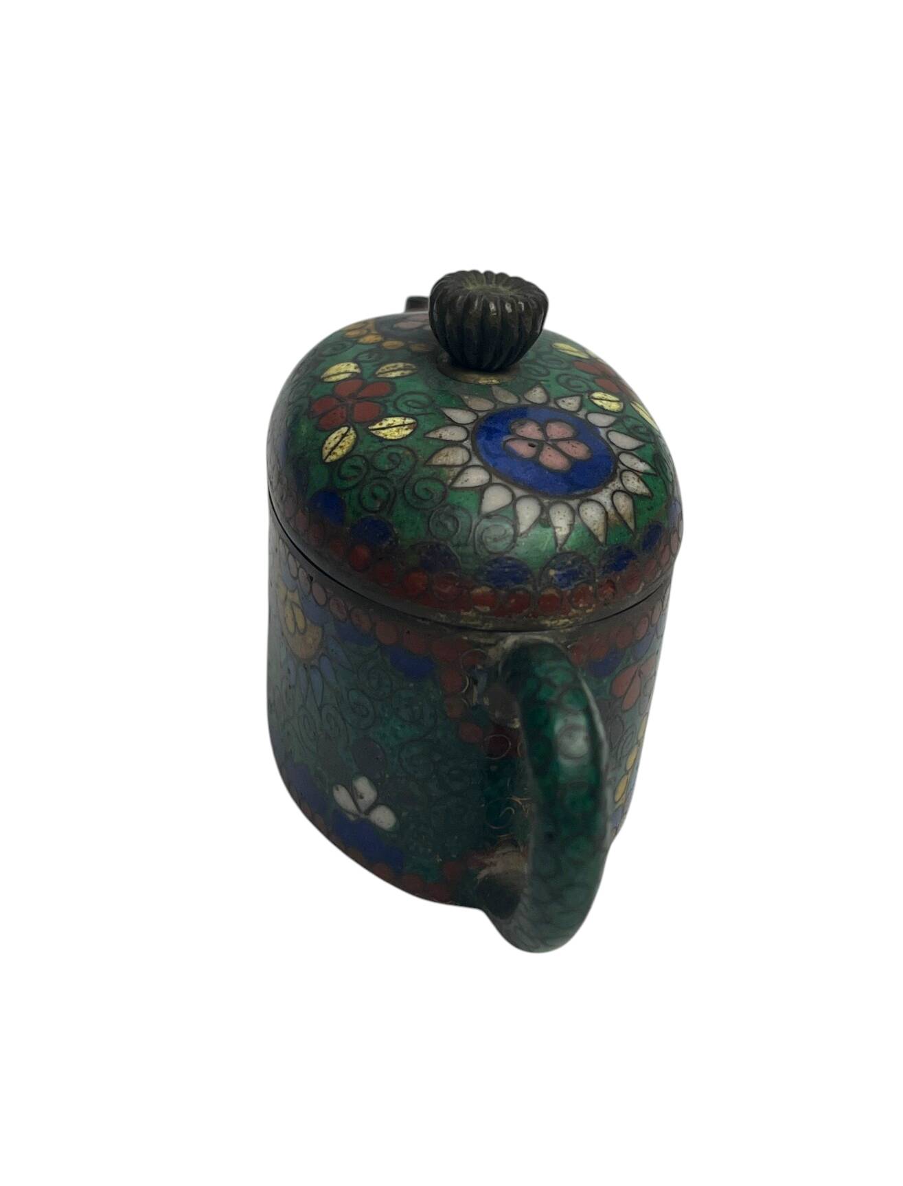 China, small cloisonné bronze teapot early 20th century