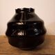 Vase art déco en verre hyalite lithyaline noir et étain 1920