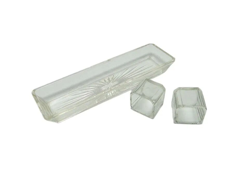 ABI Art Deco Toilet Accessory, Crystal, Czechoslovakia, 1930s