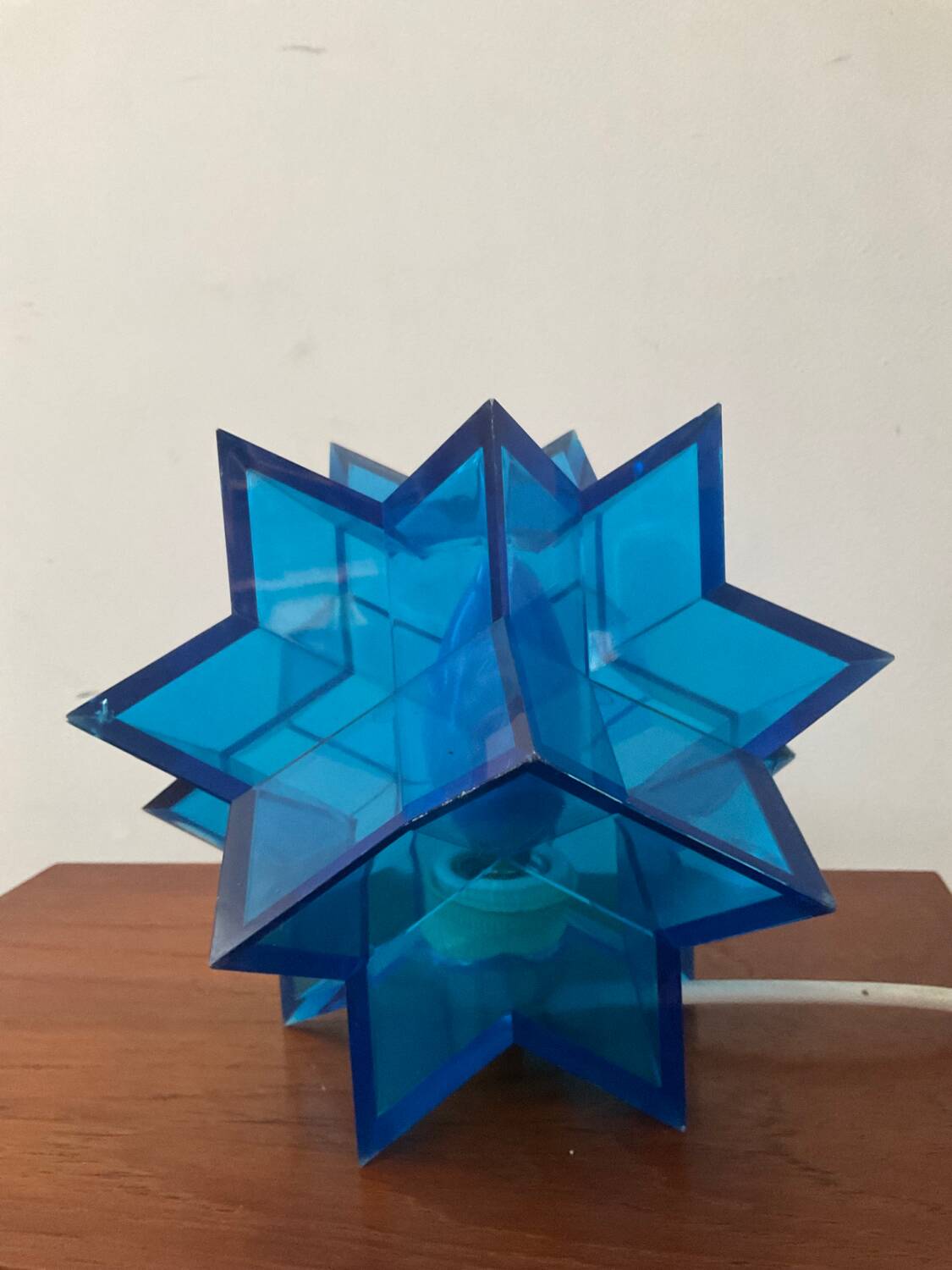 Vintage blue plexiglass star lamp