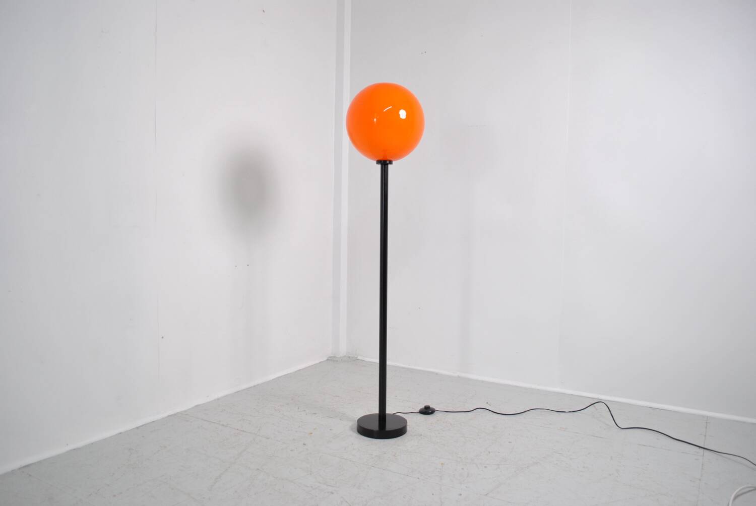 Orange globe floor lamp 1970
