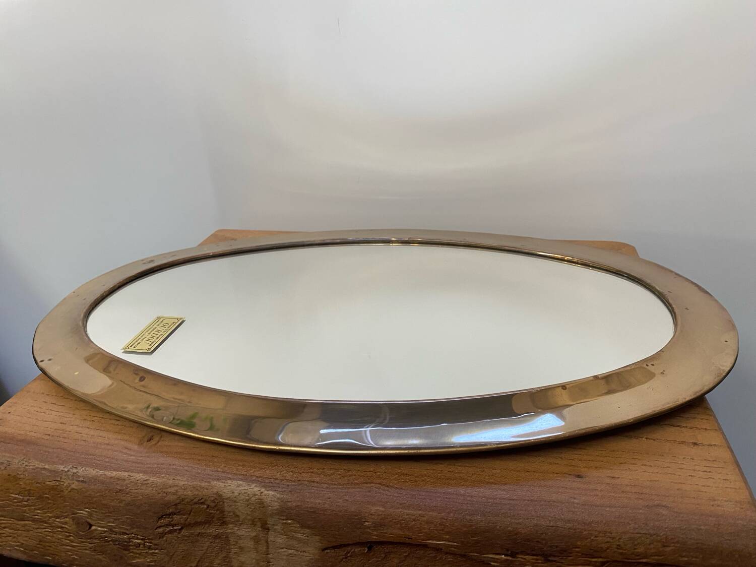 Urdu oval mirror solid brass
