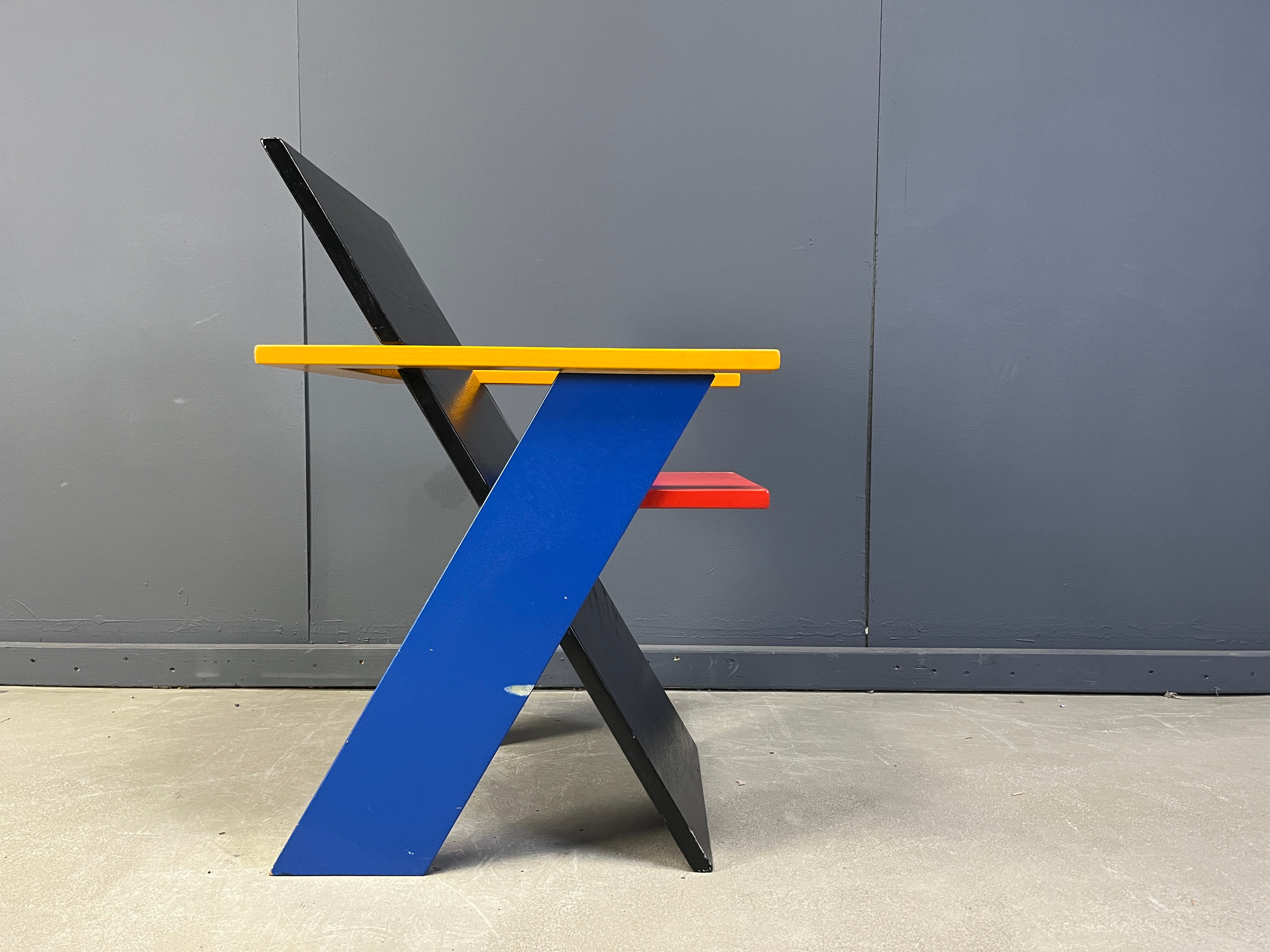 Colourful postmodern armchair, 1980s