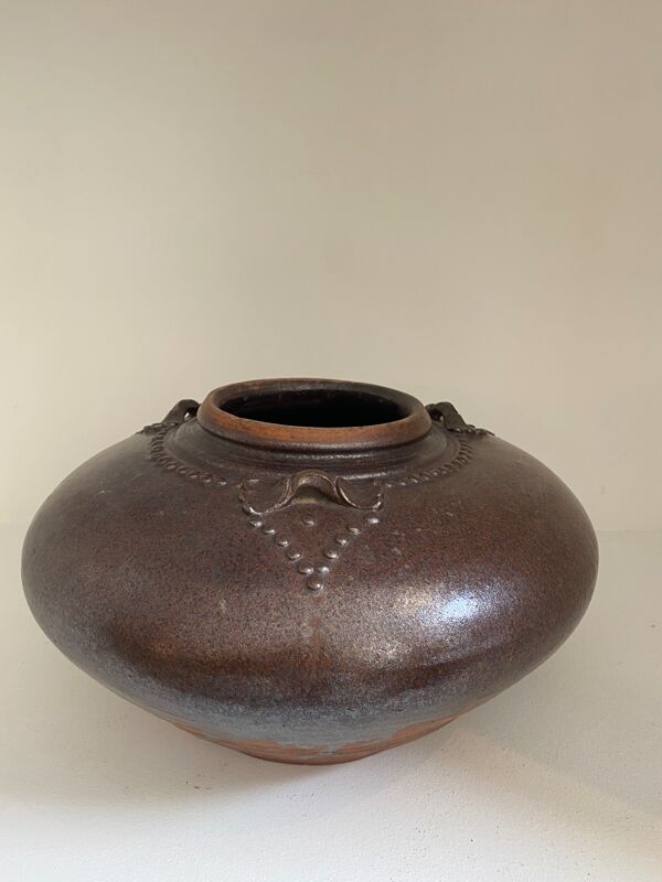 Jarre chinoise en grès vernissé XVII eme