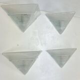 Postmodern Set of four large thick murano glass sconces by Mazzega. Italy 1980s