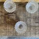 Set of 3 Vintage Glass Moulded Condiment Salts #D979
