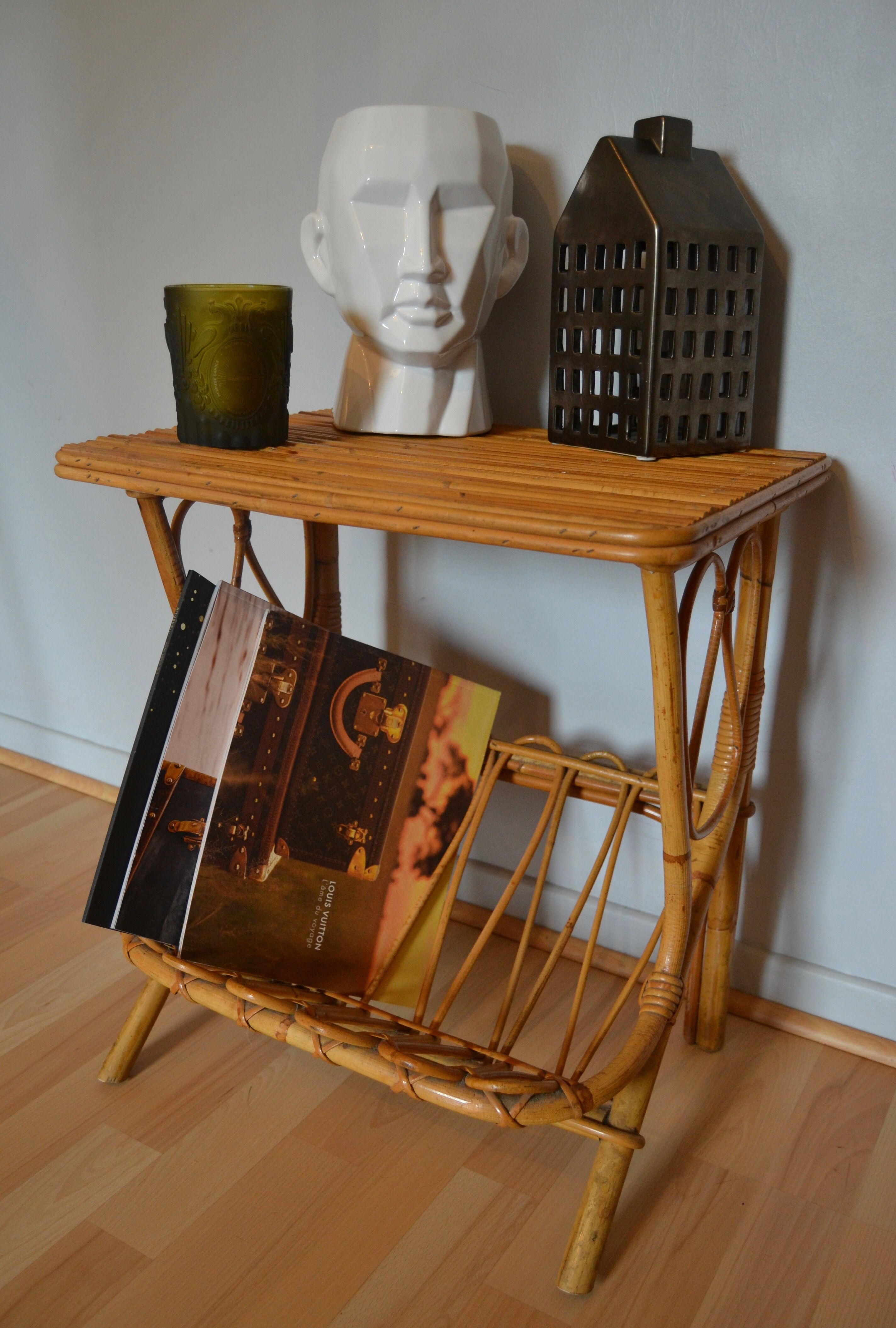 Rattan side table
