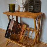 Rattan side table