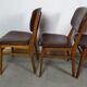 Suite de 6 chaise bois skaï marron brus vintage année 50 - 60