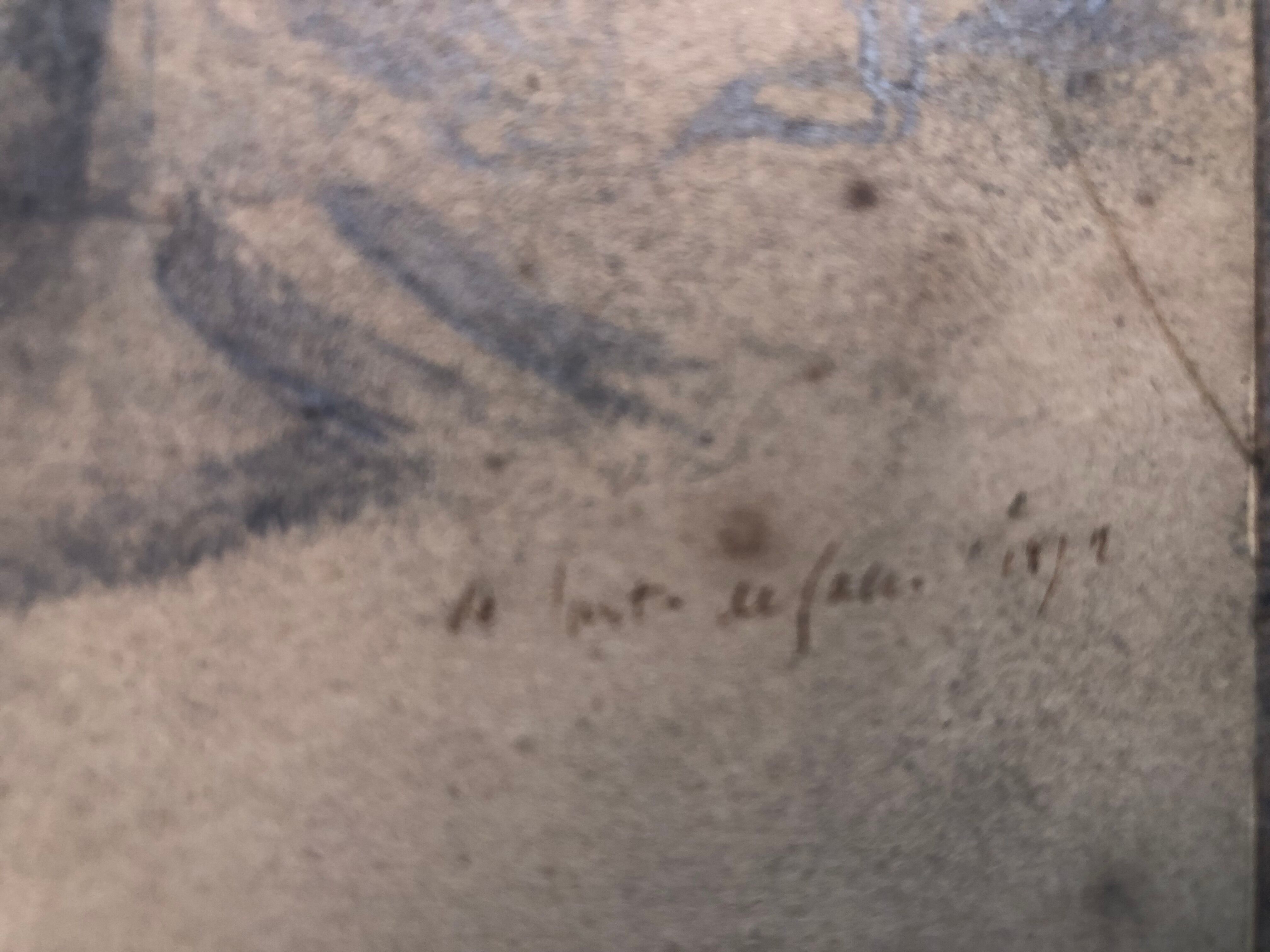 Collage drawings in graphite and white chalk 1872