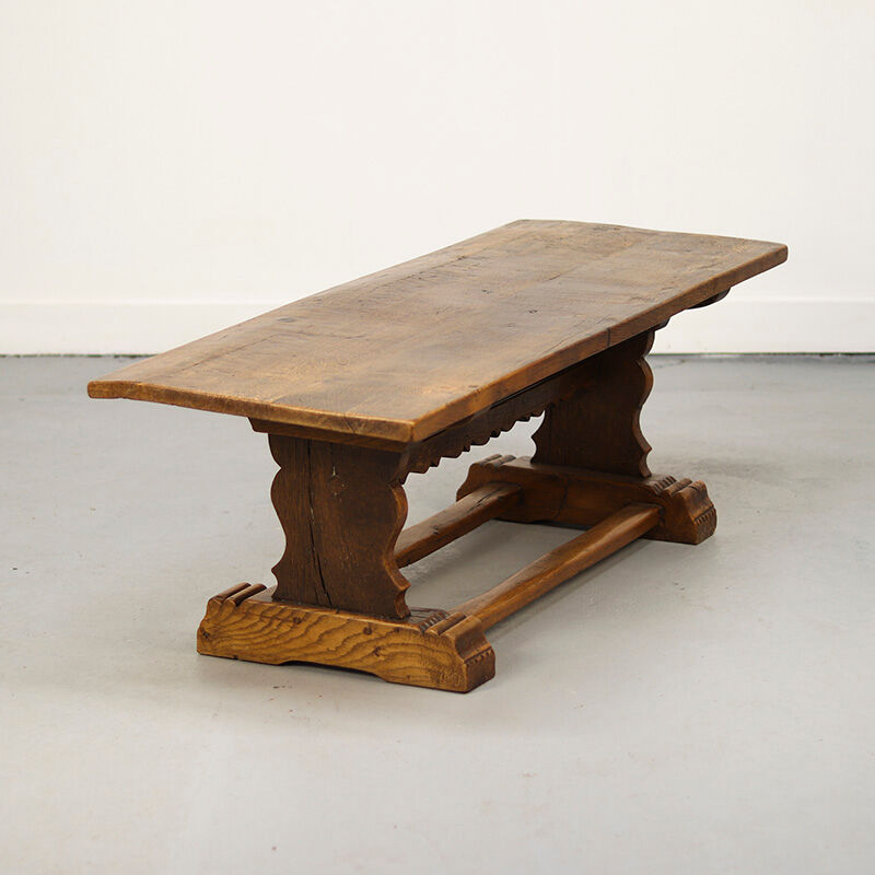 Rustic farmhouse refectory oak coffee table