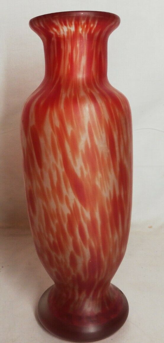 Old glass paste vase h 22.5 cm vintage, decoration, collection