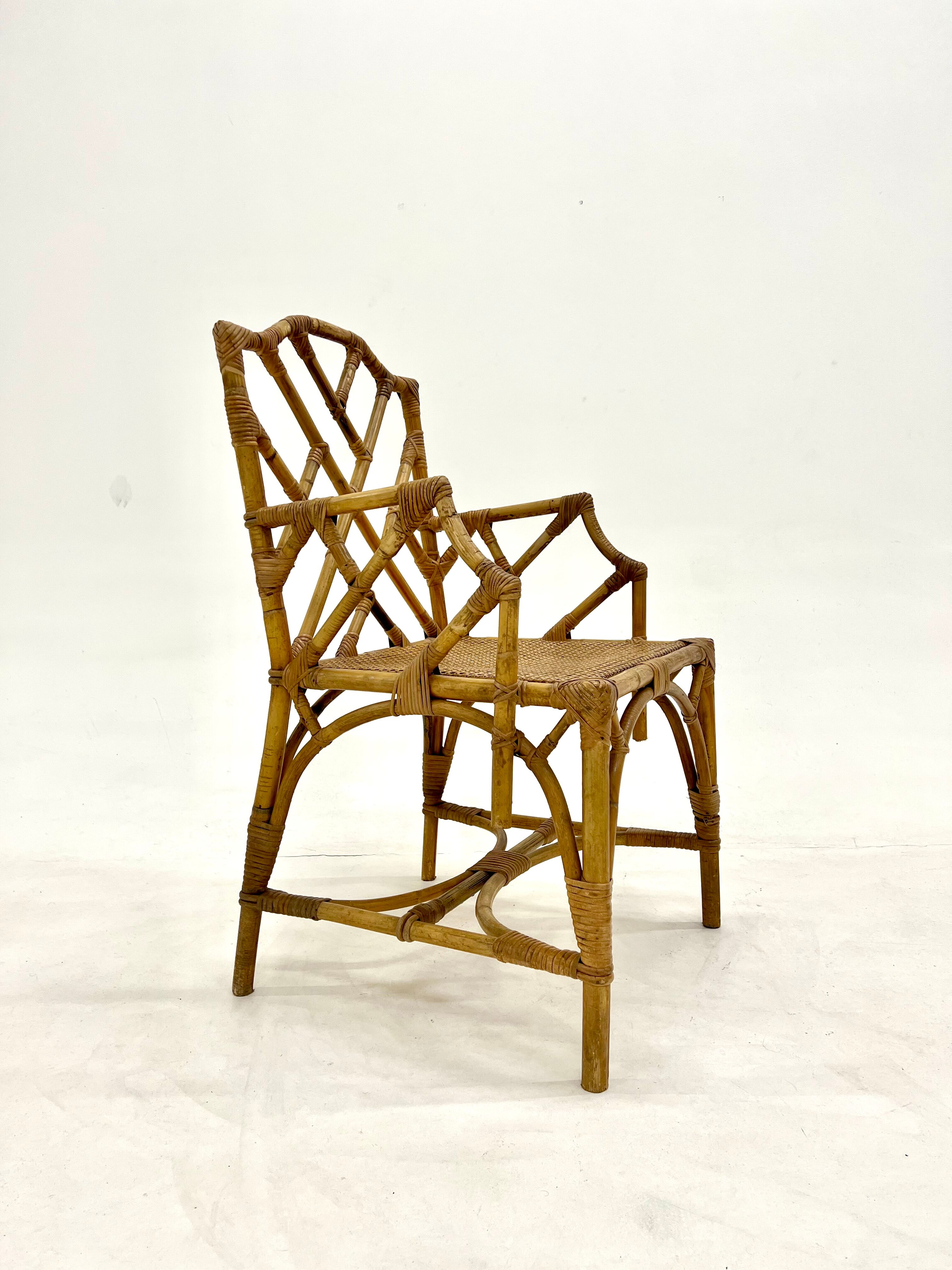 Vintage rattan armchair 1960s