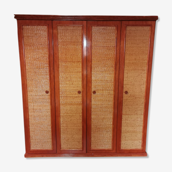 Rattan and bamboo cabinet